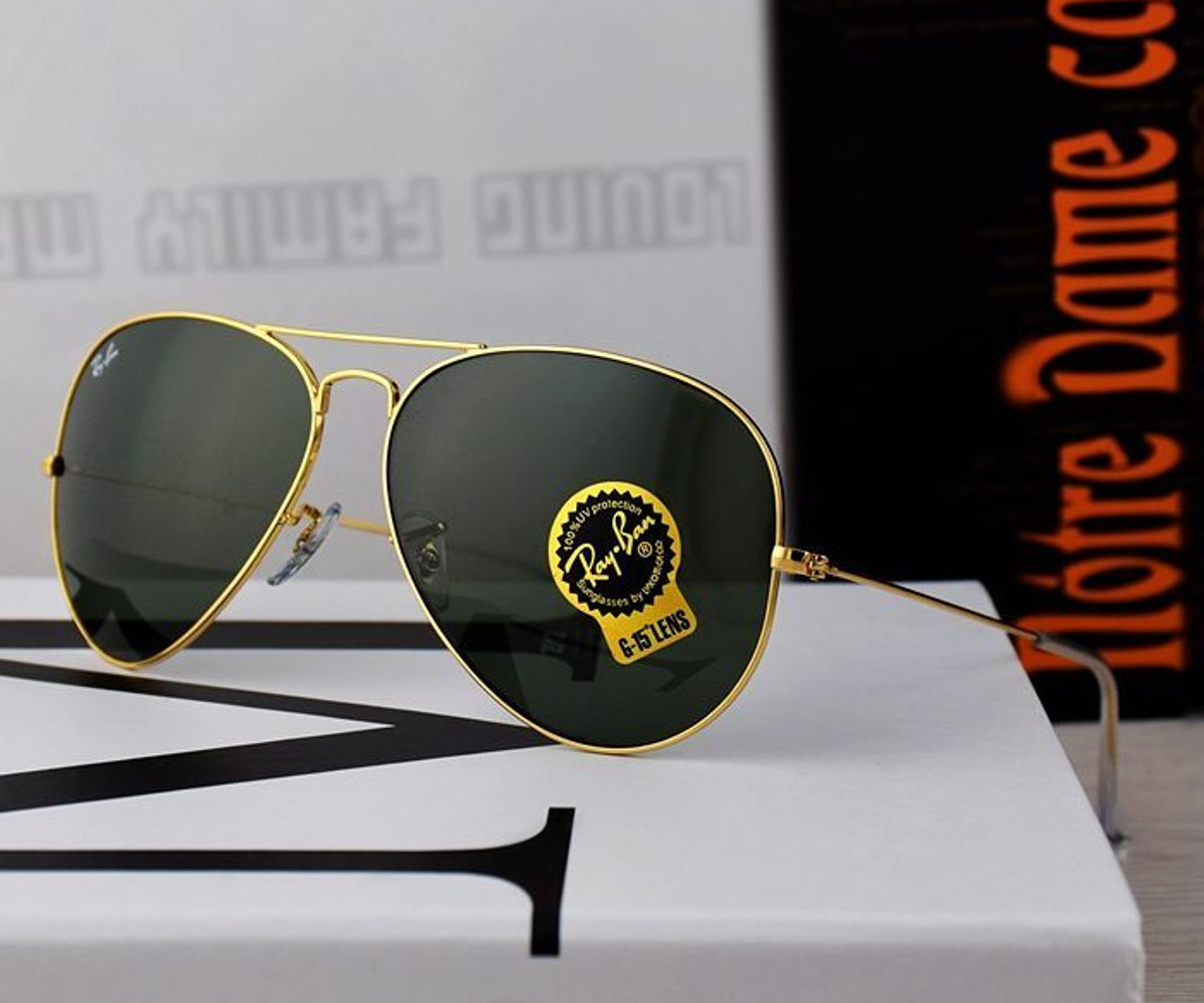 New Arrival Black & Gold 3026 Oval Master Pcs Sunglasses For Men.