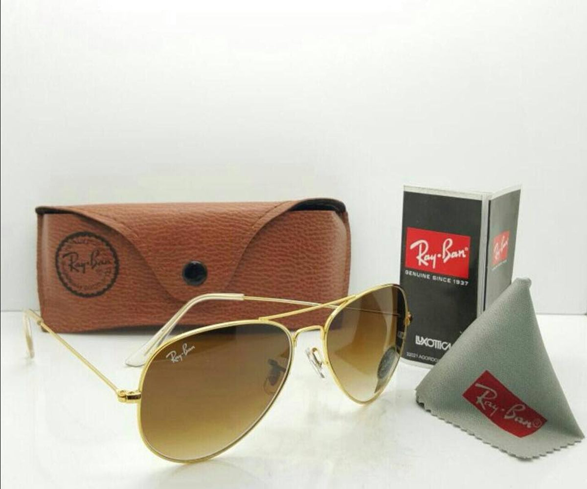 New Brown Shade & Gold 3026 Oval Shape Master Pcs Sunglasses For Men.