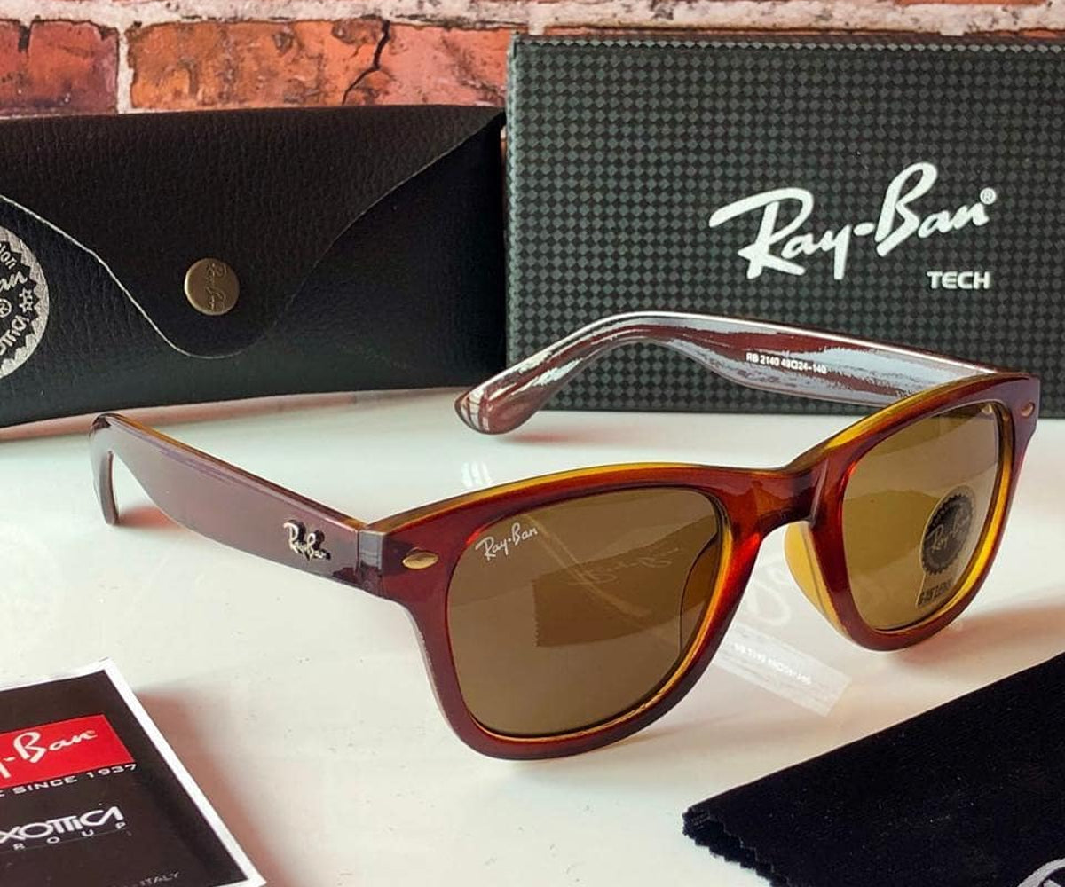 New Stylish Brown Glass 2140 Wayfarer Style Master Pcs Sunglass For Unisex