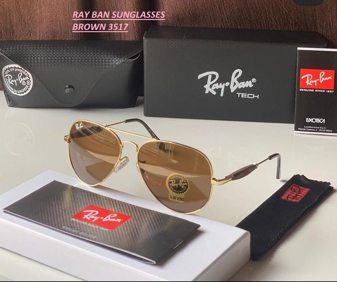 New Stylish New Oval Shape Brown & Gold 3517 Sunglasses For Men.