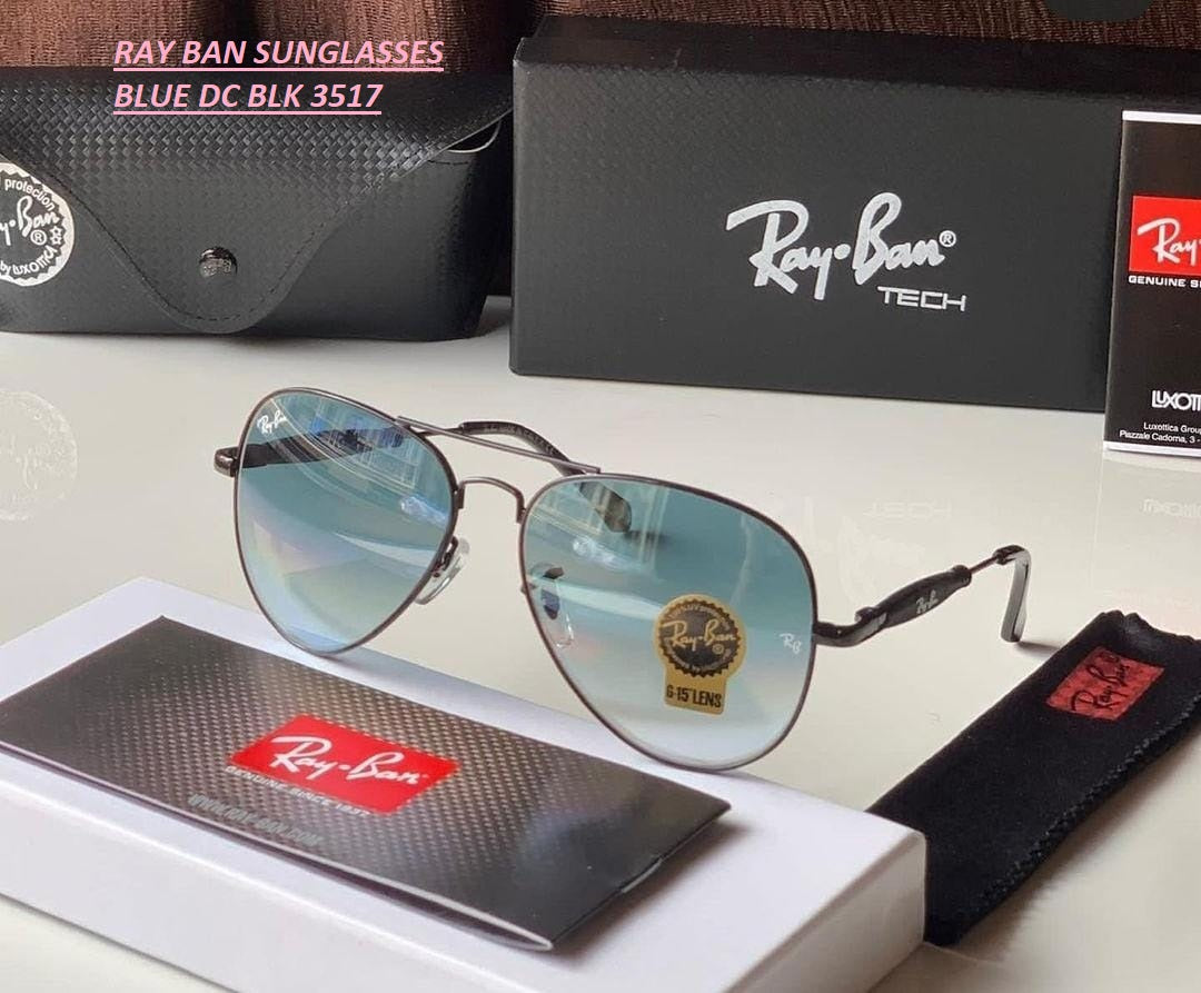 New Stylish New Oval Shape Blue Shade & Black 3517 Sunglasses For Men.