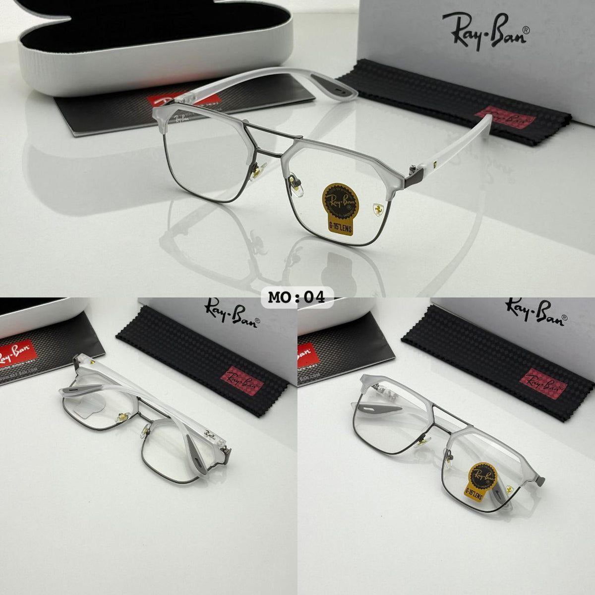 Ray Ban White Clear Sunglass For Daily Causal Evergreen UV Protected For Unisex.